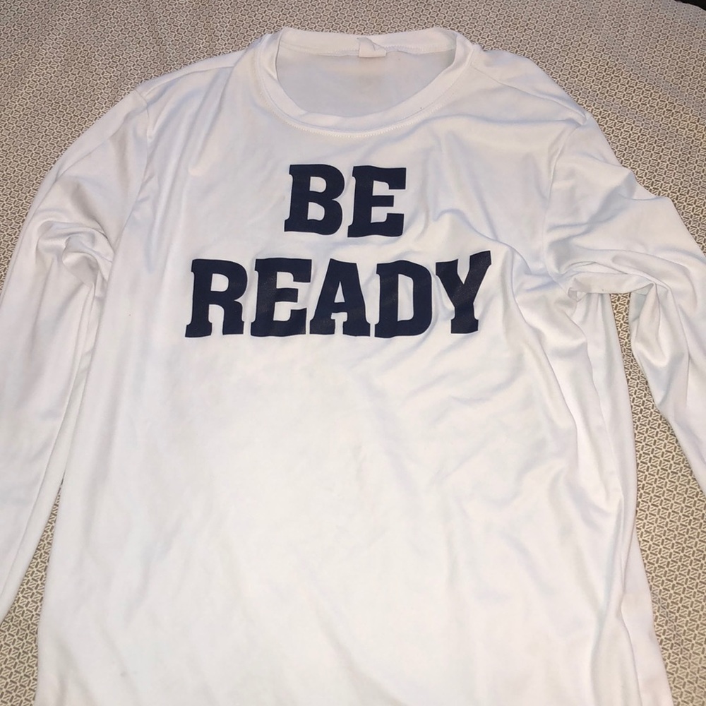 White long sleeve athletic tee